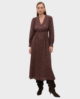 Jedwabna brązowa sukienka Avignon - Image #0