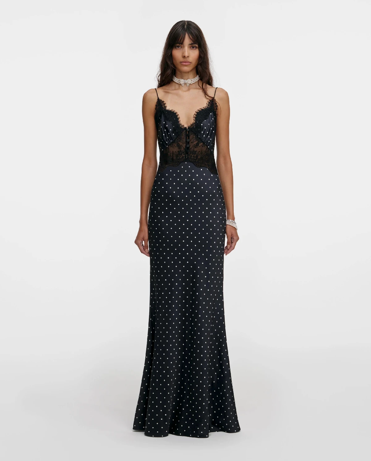 Satynowa sukienka w groszki - Image #0