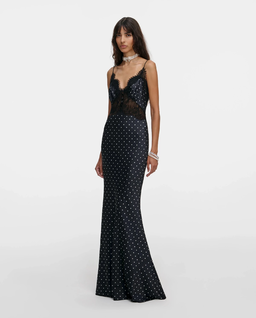 Satynowa sukienka w groszki - Image #1