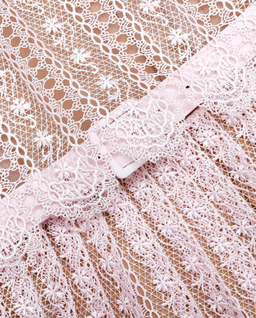 Różowa koronowa sukienka midi - Image #4