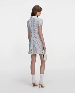 Niebieska koronkowa sukienka mini - Image #2