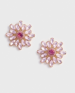 Różowe kolczyki z kryształami - Image #0
