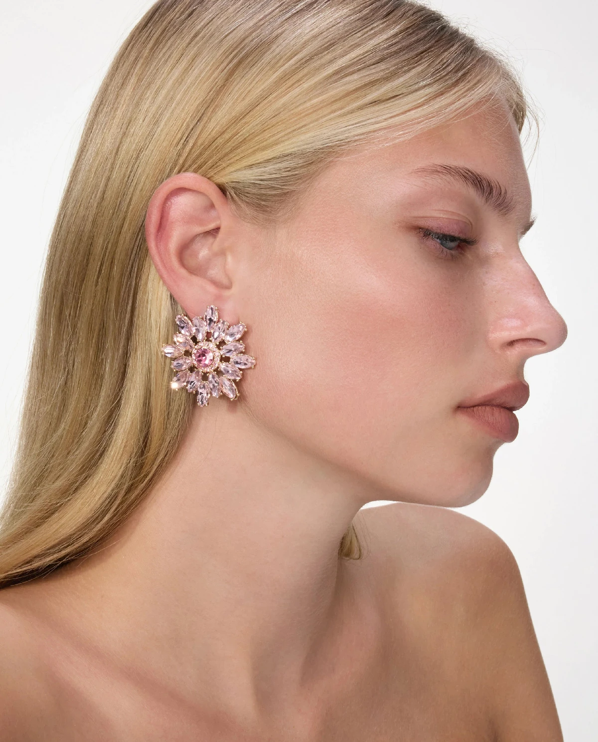 Różowe kolczyki z kryształami - Image #1