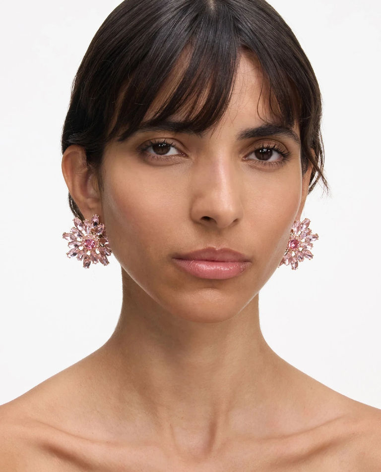 Różowe kolczyki z kryształami - Image #2