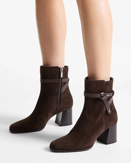 Zamszowe brązowe botki Lawton 65 - Image #1