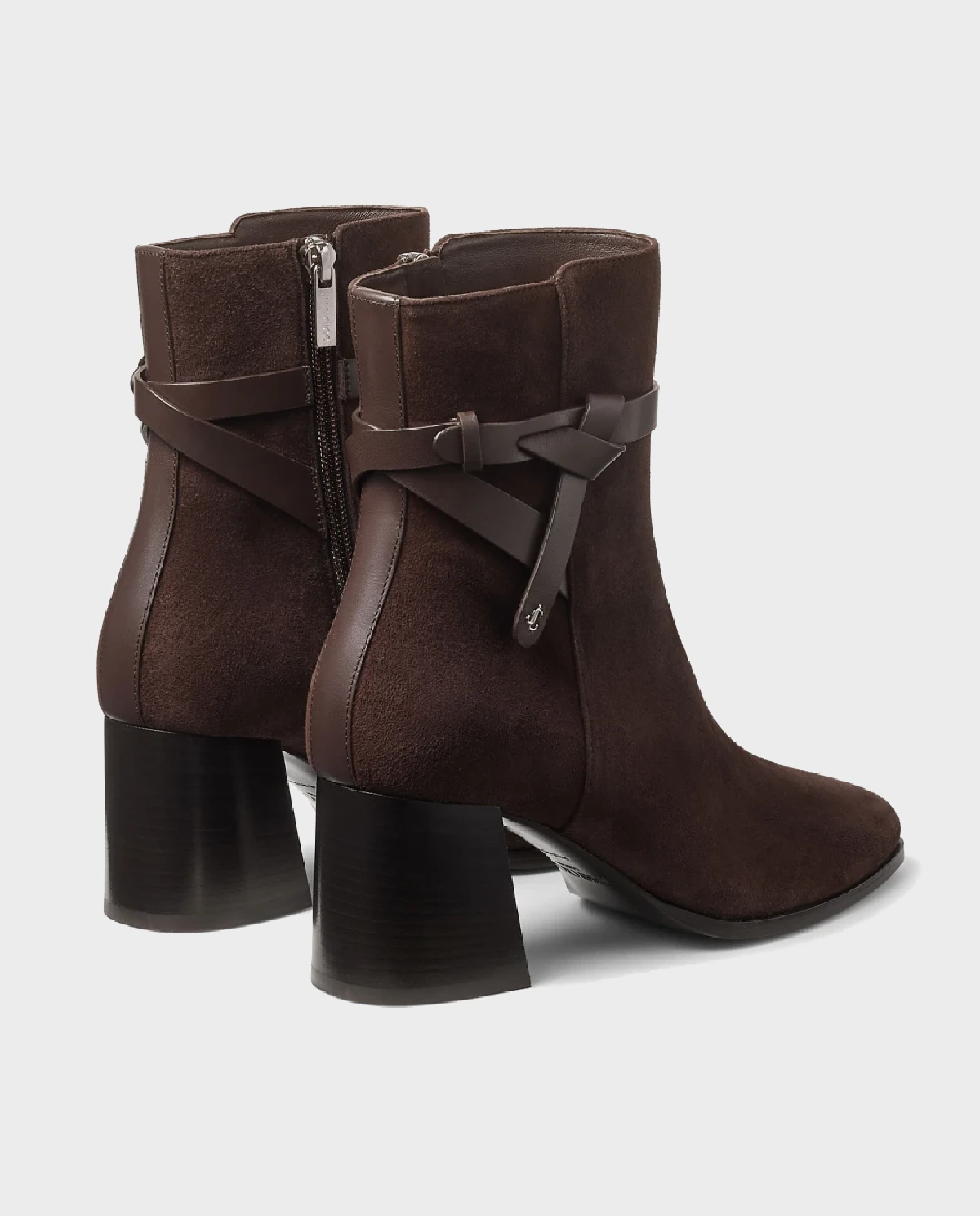 Zamszowe brązowe botki Lawton 65 - Image #3