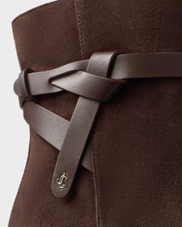 Zamszowe brązowe botki Lawton 65 - Image #4