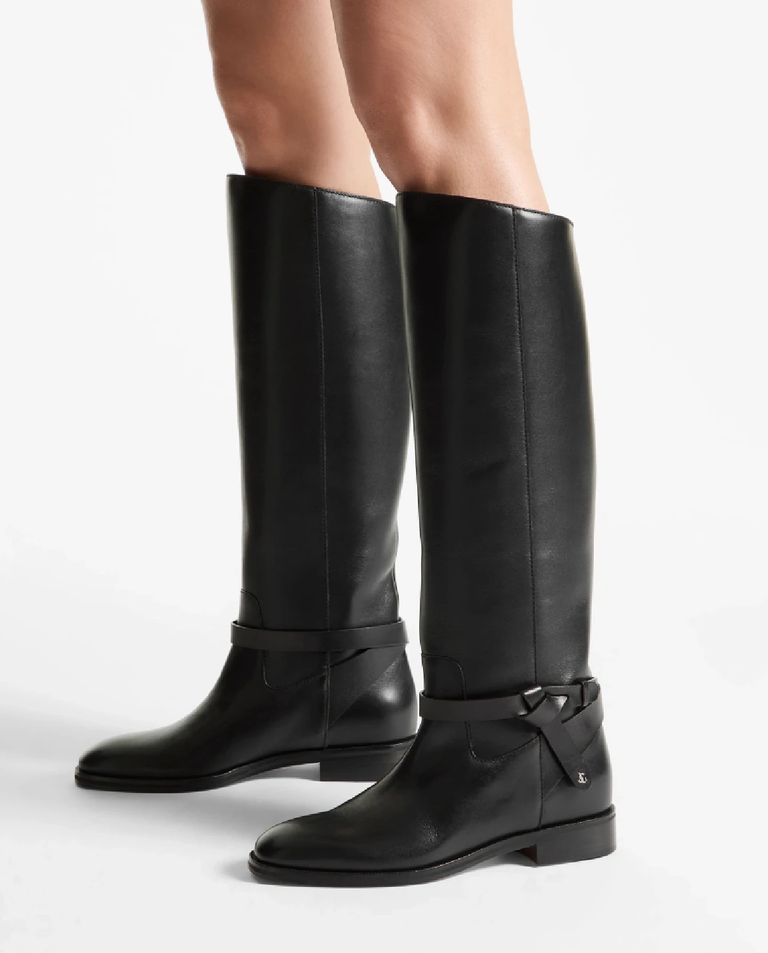 Czarne skórzane kozaki Lawton