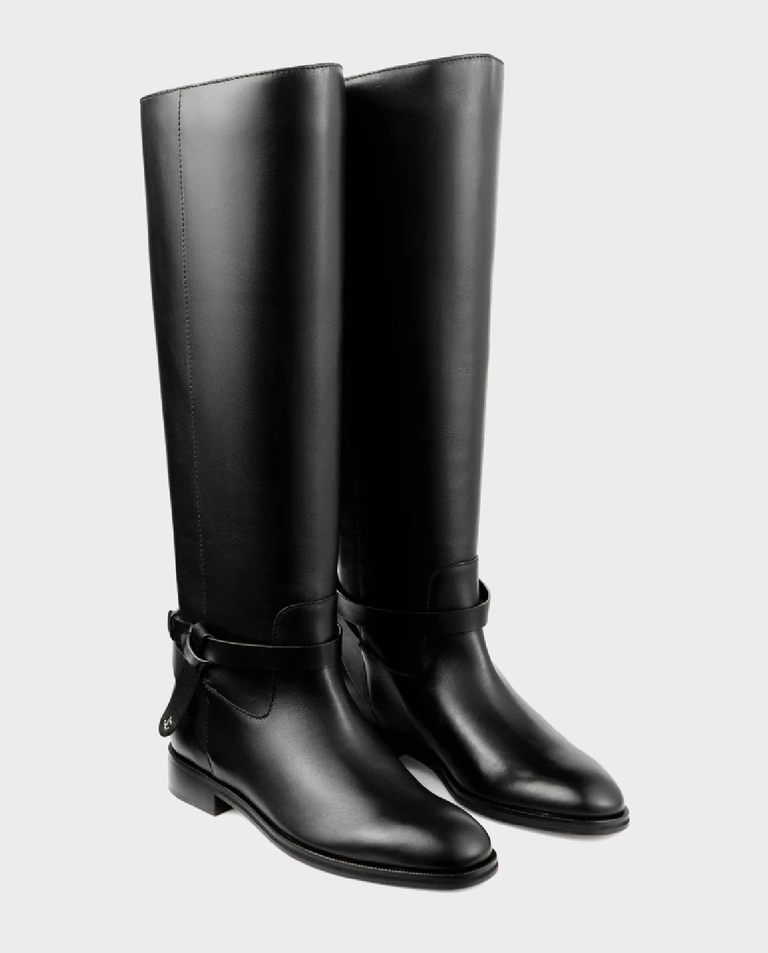 Czarne skórzane kozaki Lawton - Image #2