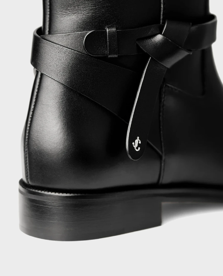 Czarne skórzane kozaki Lawton - Image #4