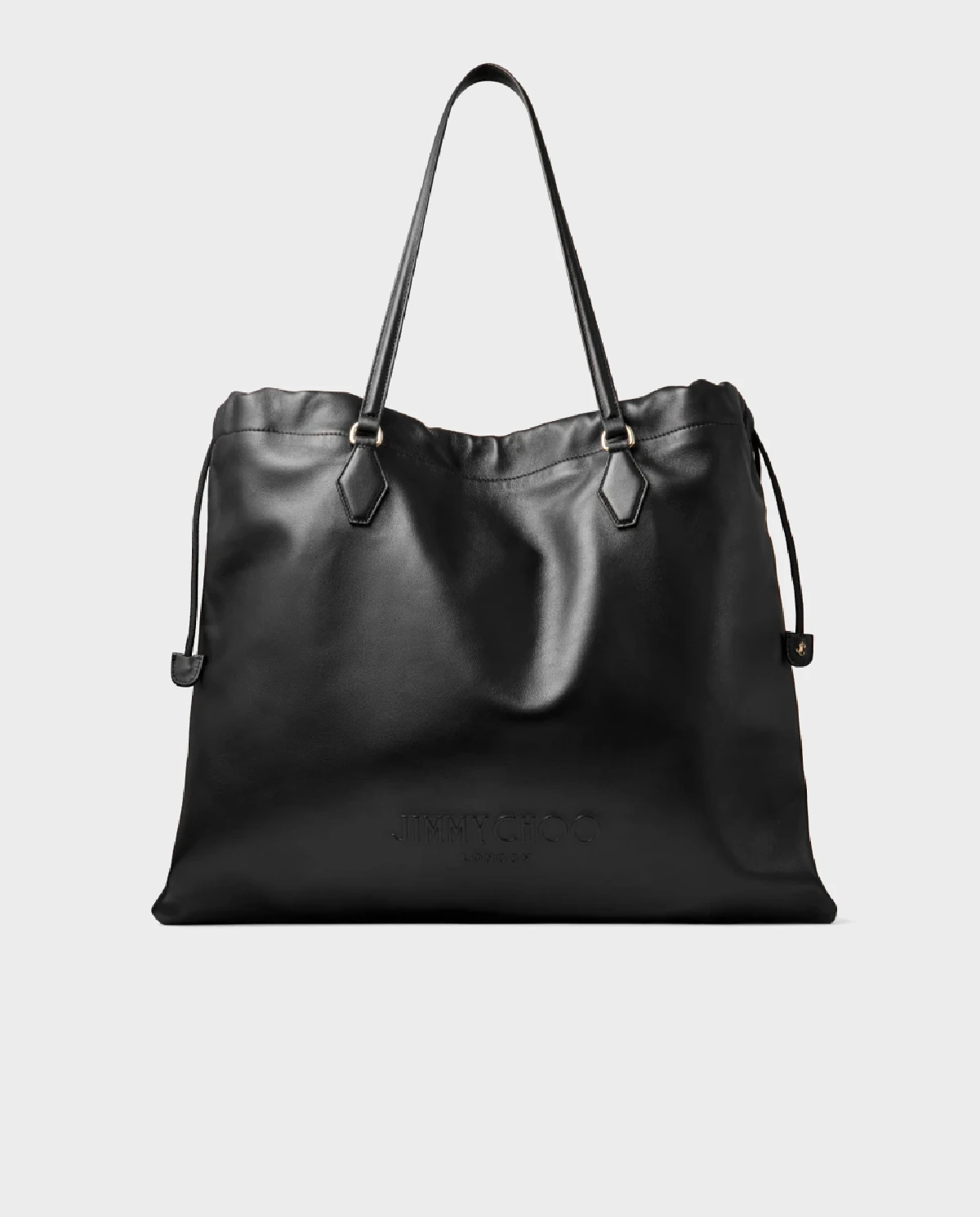 Czarna skórzana torba Drawstring Large - Image #0