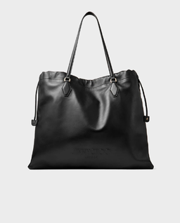 Czarna skórzana torba Drawstring Large - Image #0