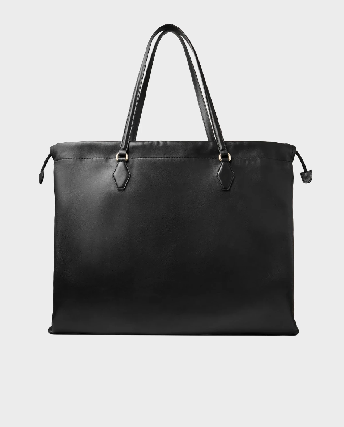 Czarna skórzana torba Drawstring Large - Image #5