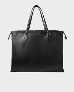 Czarna skórzana torba Drawstring Large - Image #5