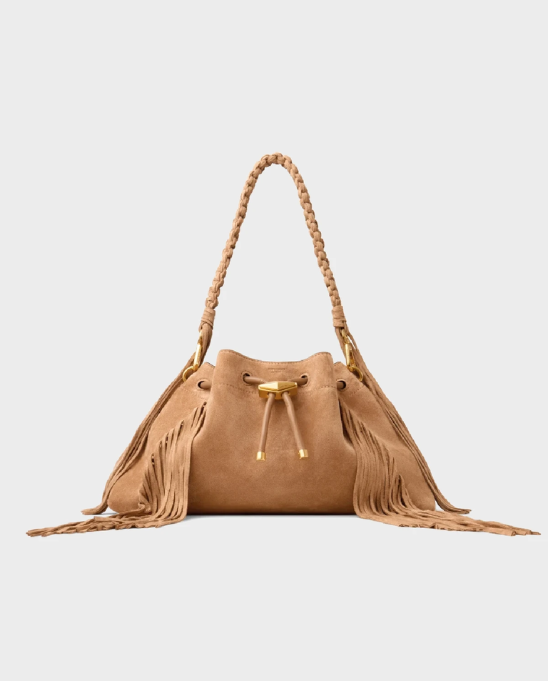 Zamszowa torebka z frędzlami Bon Bon