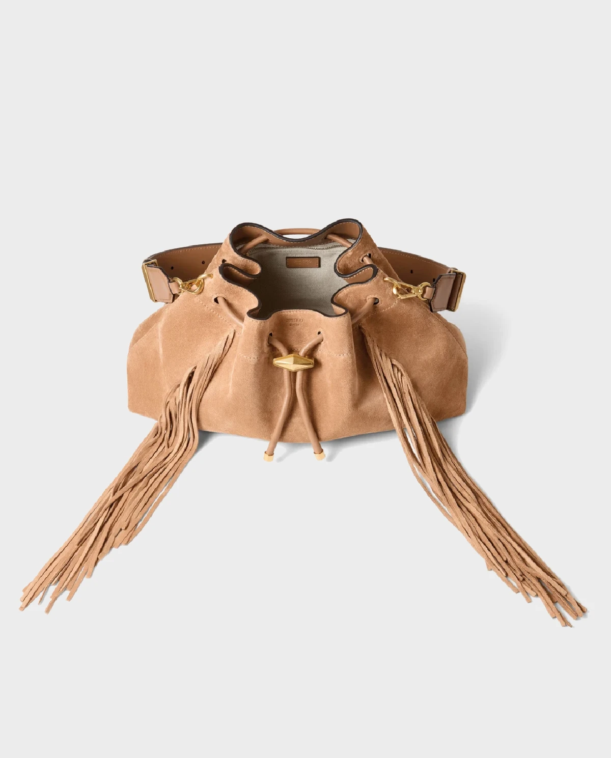 Zamszowa torebka z frędzlami Bon Bon - Image #4