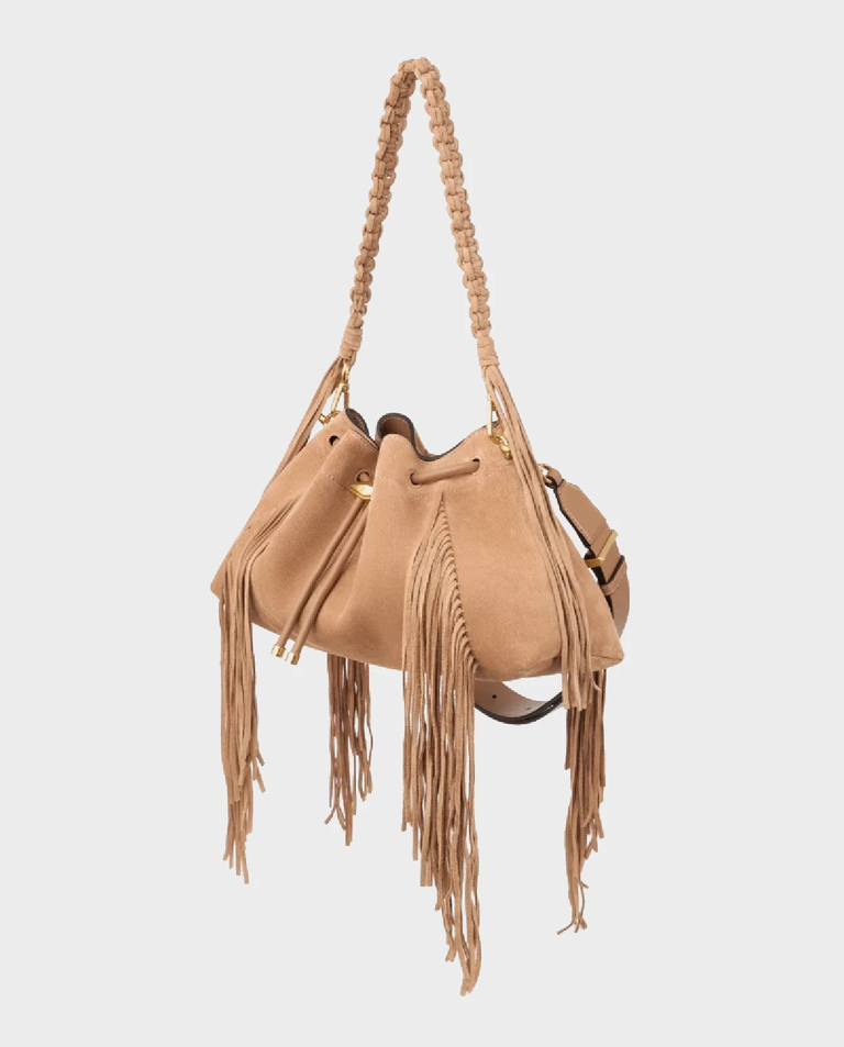 Zamszowa torebka z frędzlami Bon Bon - Image #6