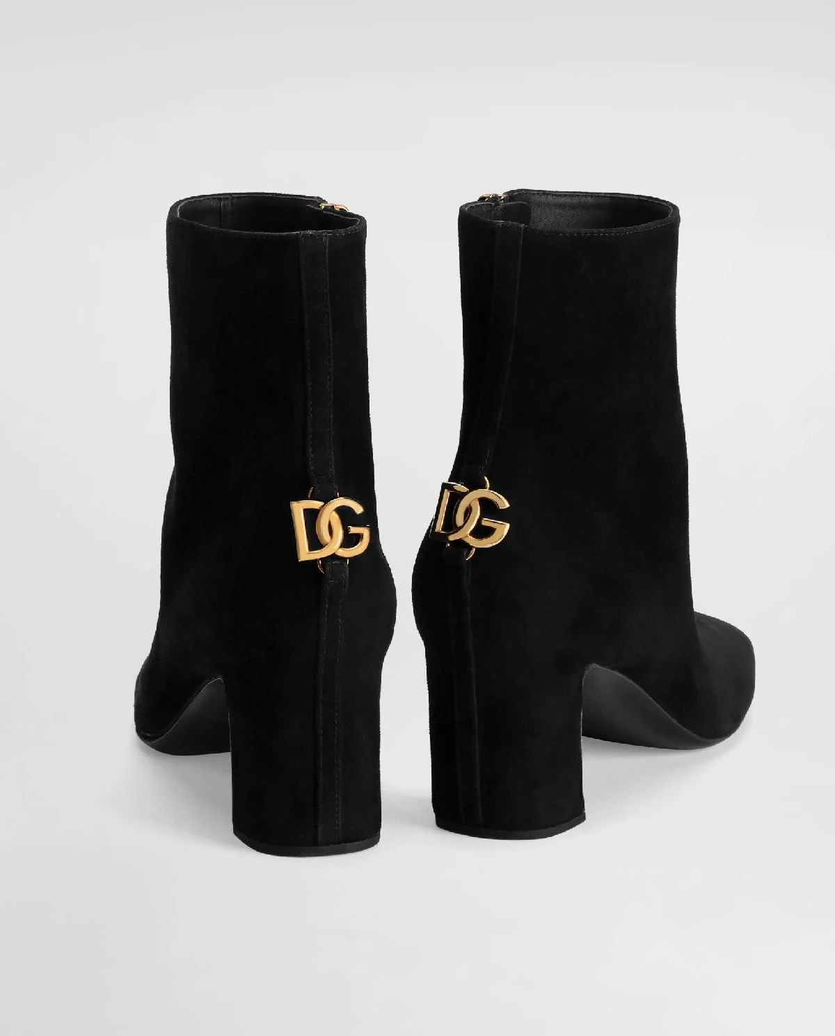 Czarne zamszowe botki na obcasie 60 - Image #3