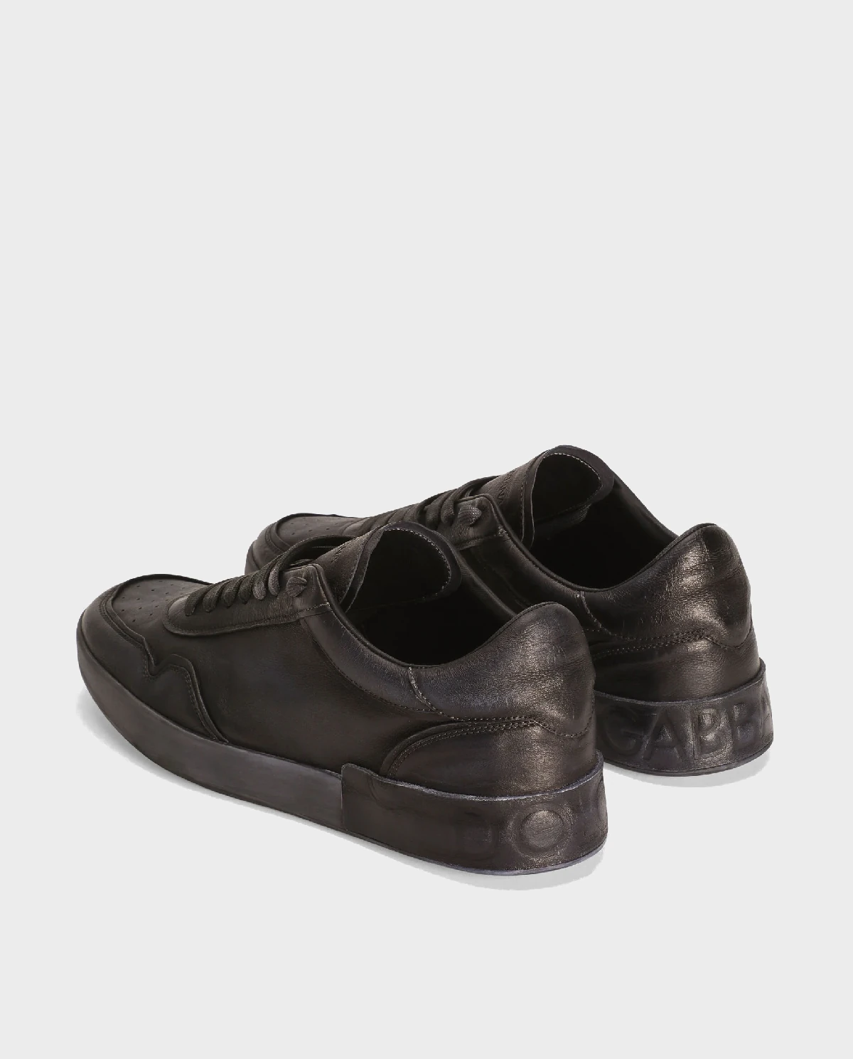 Czarne skórzane sneakersy Portofino - Image #2