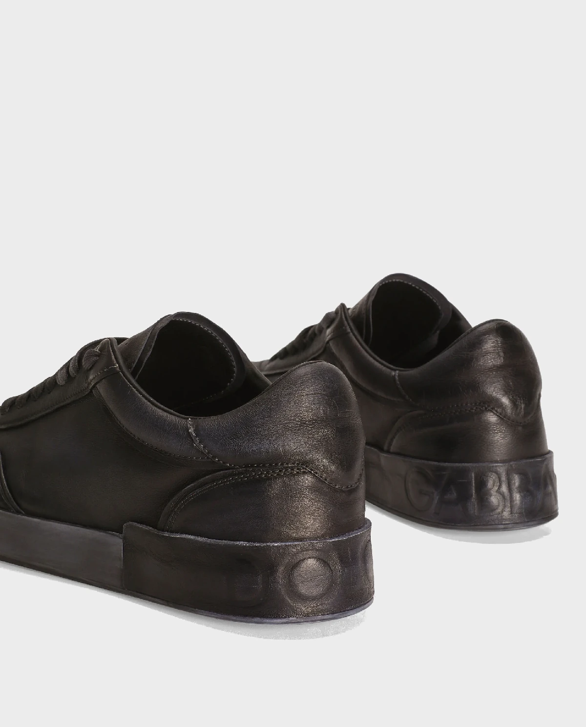 Czarne skórzane sneakersy Portofino - Image #3