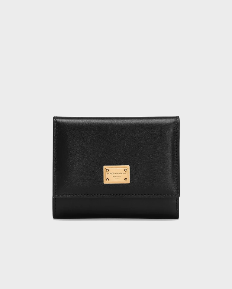 Czarny skórzany portfel Plongé