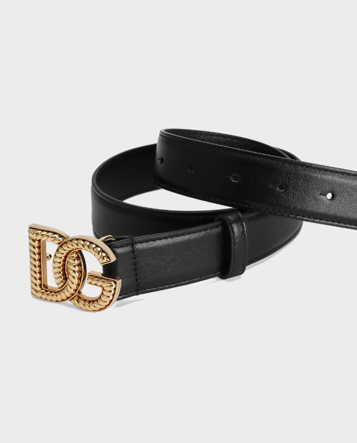 Czarny skórzany pasek z logo - Image #2