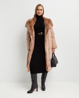 Pudroworóżowy płaszcz puchowy - Image #2