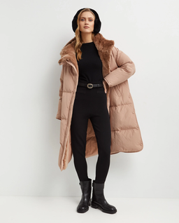 Pudroworóżowy płaszcz puchowy - Image #3