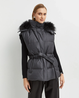 Szary bezrękawnik z kapturem - Image #0