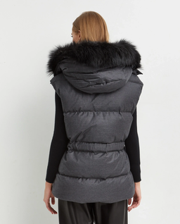 Szary bezrękawnik z kapturem - Image #4