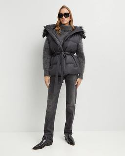 Szary bezrękawnik z kapturem - Image #3