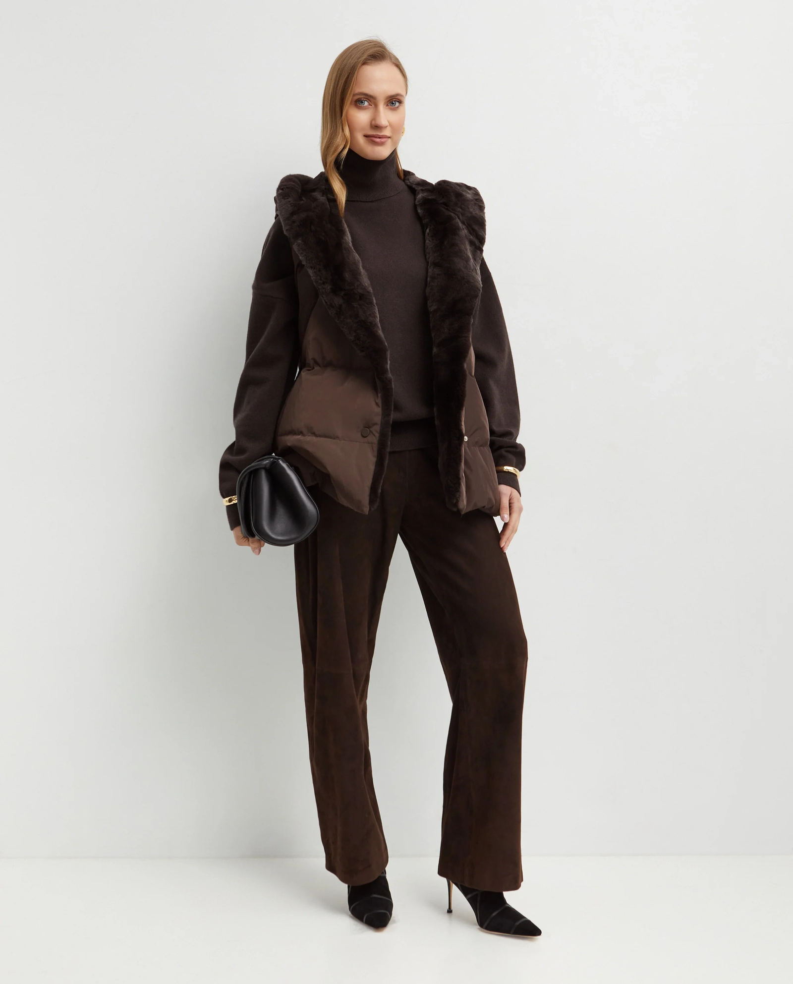 Brązowa taliowania kamizelka - Image #2