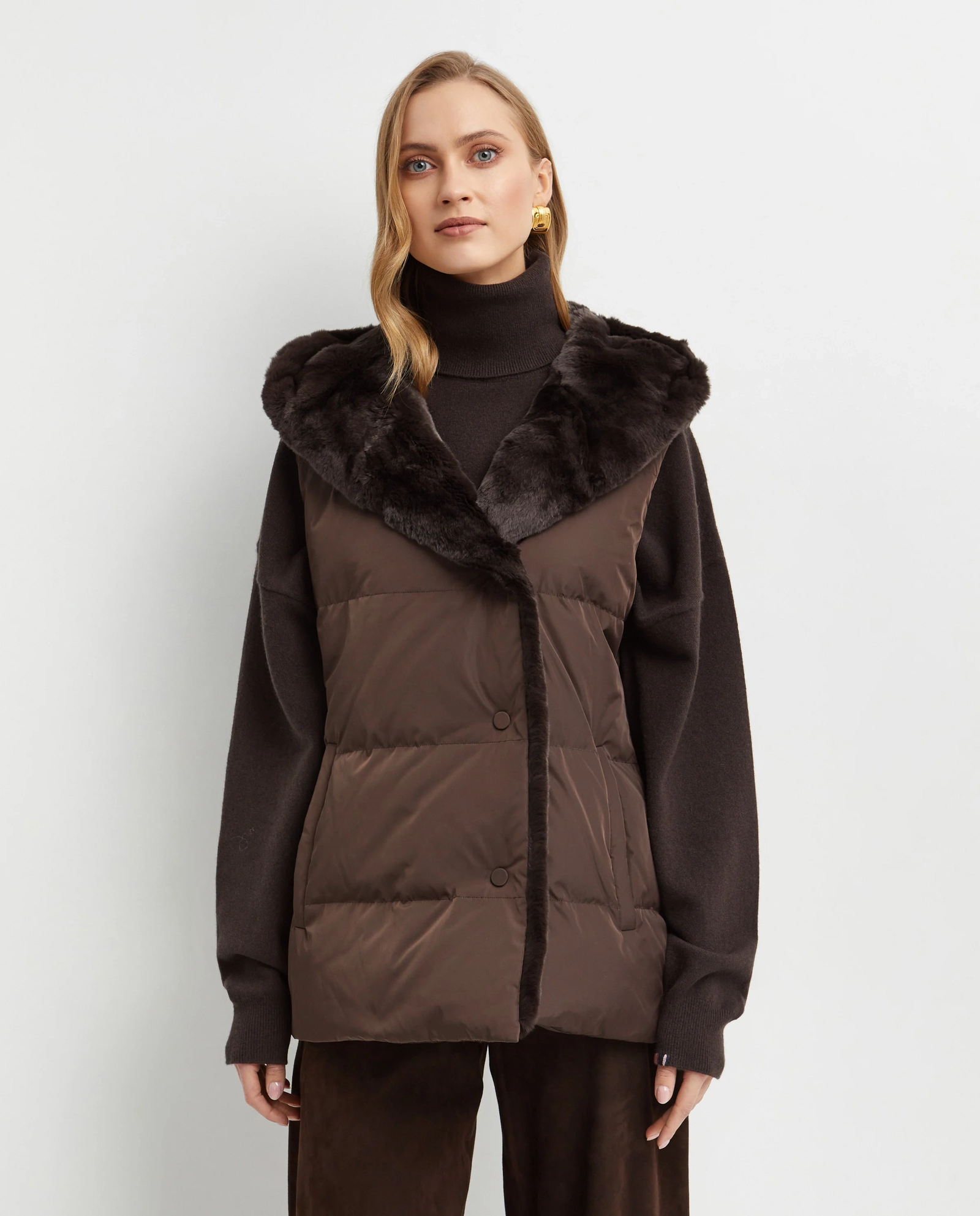 Brązowa taliowania kamizelka - Image #4