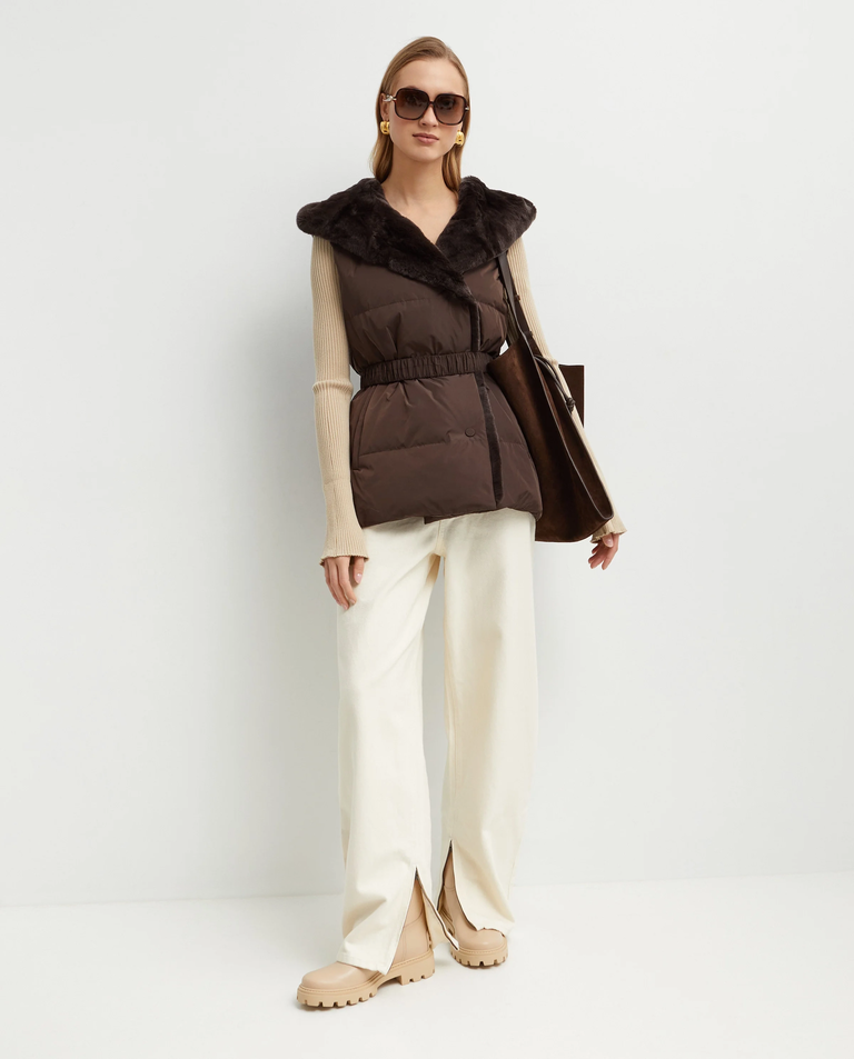 Brązowa taliowania kamizelka - Image #3