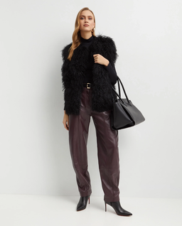 Czarna futrzana kamizelka - Image #2