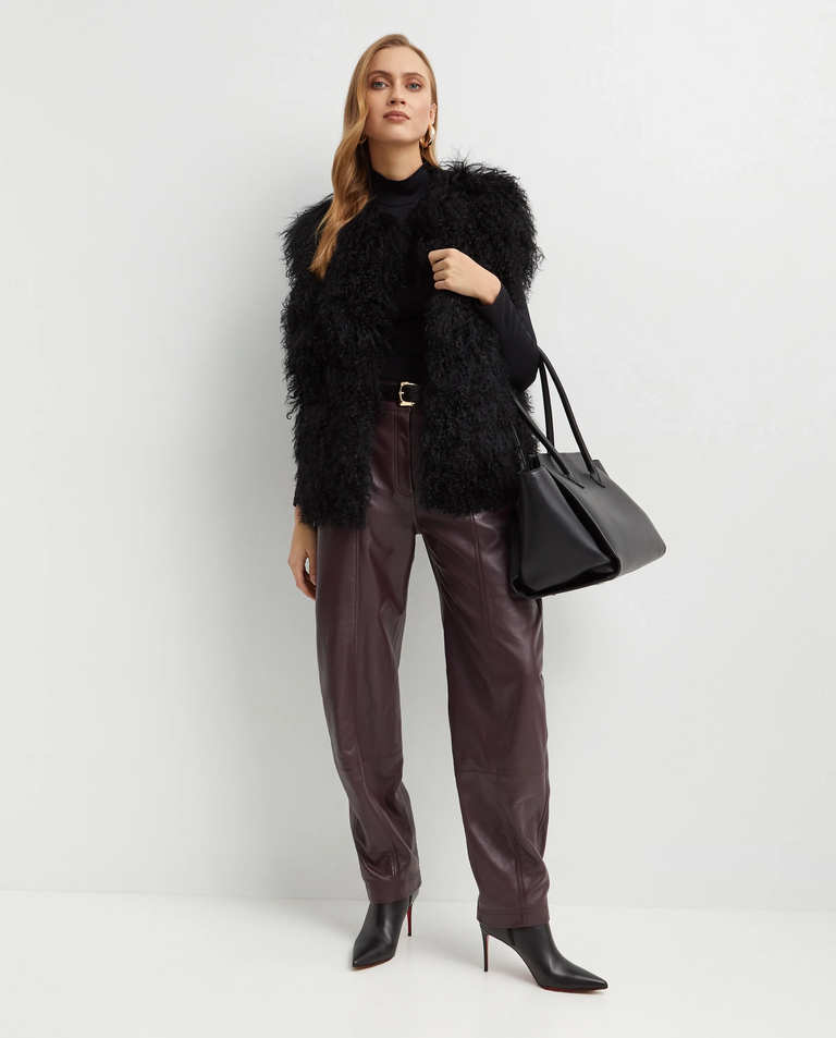 Czarna futrzana kamizelka - Image #2