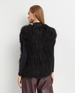 Czarna futrzana kamizelka - Image #5