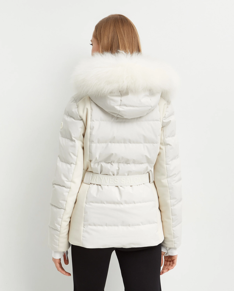 Śmietankowa kurtka z kapturem - Image #3