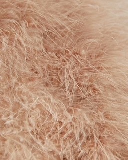 Beżowy płaszcz z piór - Image #5