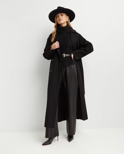 Czarny dwurzędowy trencz - Image #3