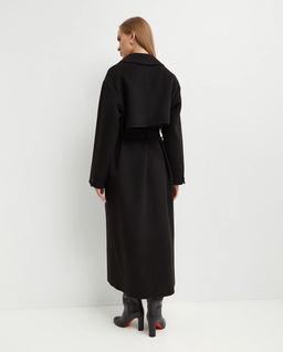 Czarny dwurzędowy trencz - Image #4