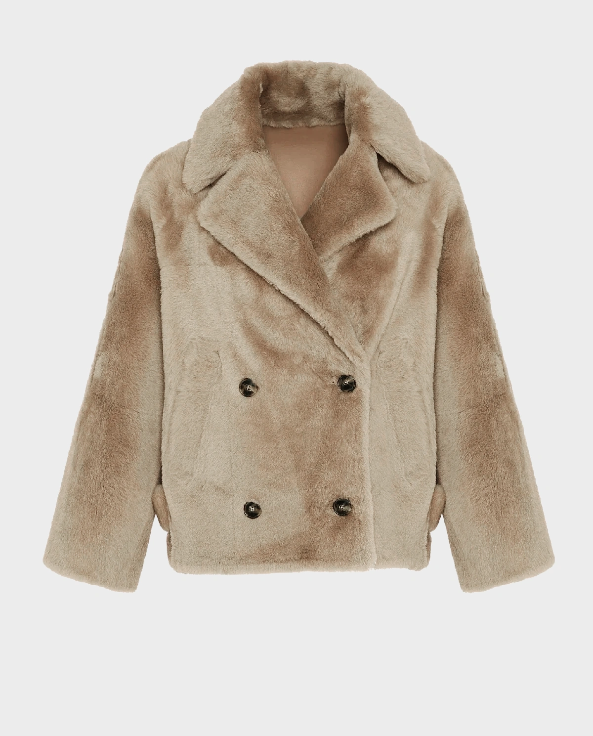 Beżowy krótki kożuch - Image #1