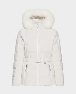 Śmietankowa kurtka z kapturem - Image #1