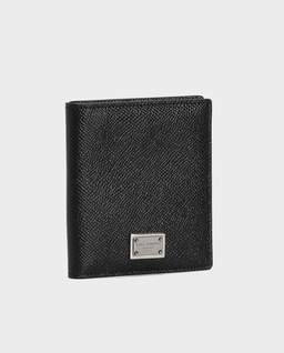 Czarny skórzany wizytownik z logo - Image #1