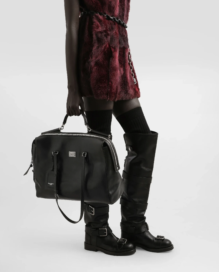 Czarna skórzana torba Vittoria