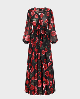 Maxi sukienka w kwiaty Gosza - Image #0