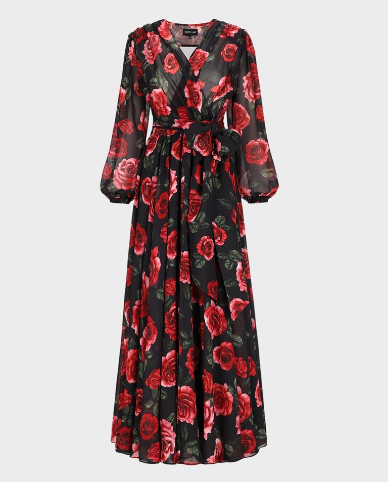 Maxi sukienka w kwiaty Gosza