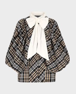 Koszula w kratę z kokardą Bosca - Image #0