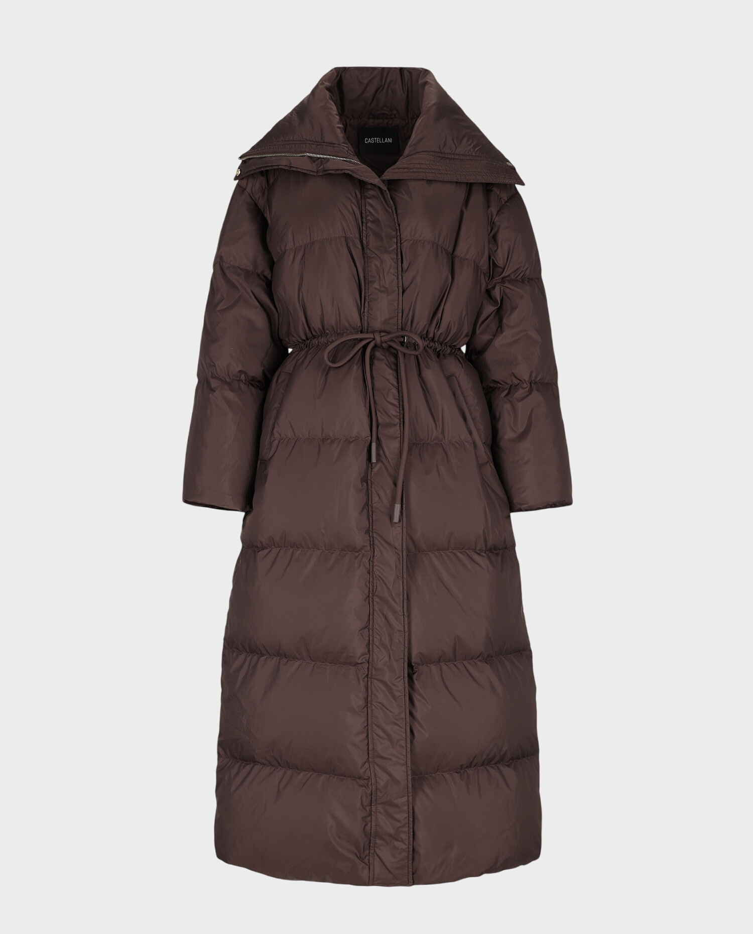 Długa czekoladowa kurtka puchowa Brina - Image #0