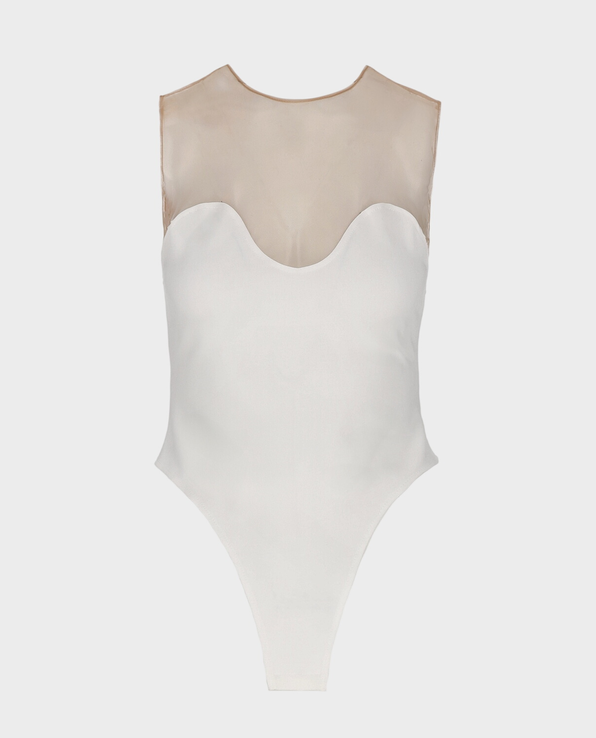 Białe body z siateczką Iveta - Image #0